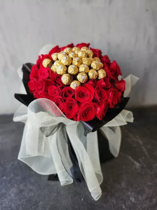 Luxury Ferrero & Red Rose Bouquet