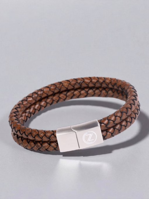 Bracelet For Men - Vintage Brown Leather